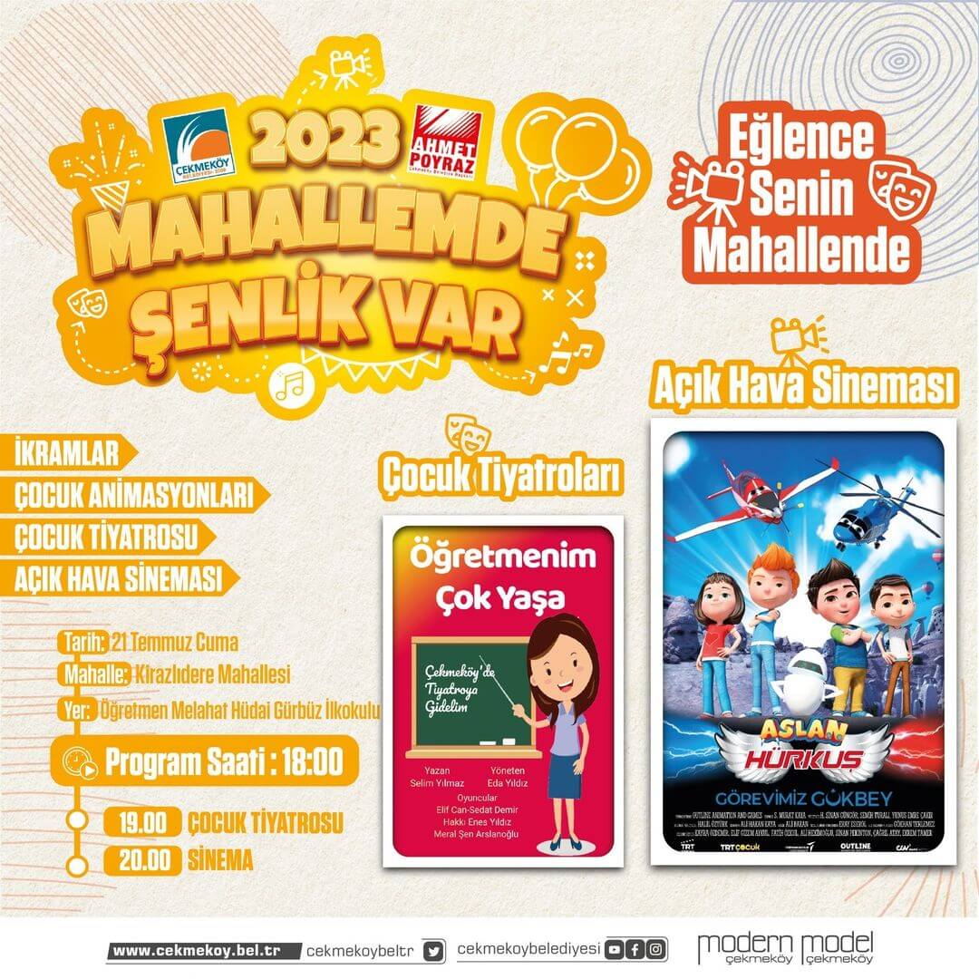 Çekmeköy Belediyesi - Aslan Hürkuş Çocuk Sineması ve Öğretmenim Çok Yaşa Tiyatrosu